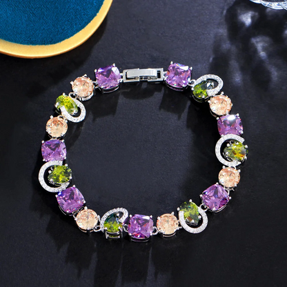 Sparkling CZ Stone Charm Bracelet