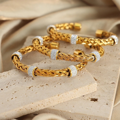 High-End Woven  Gold Plated Bracelet