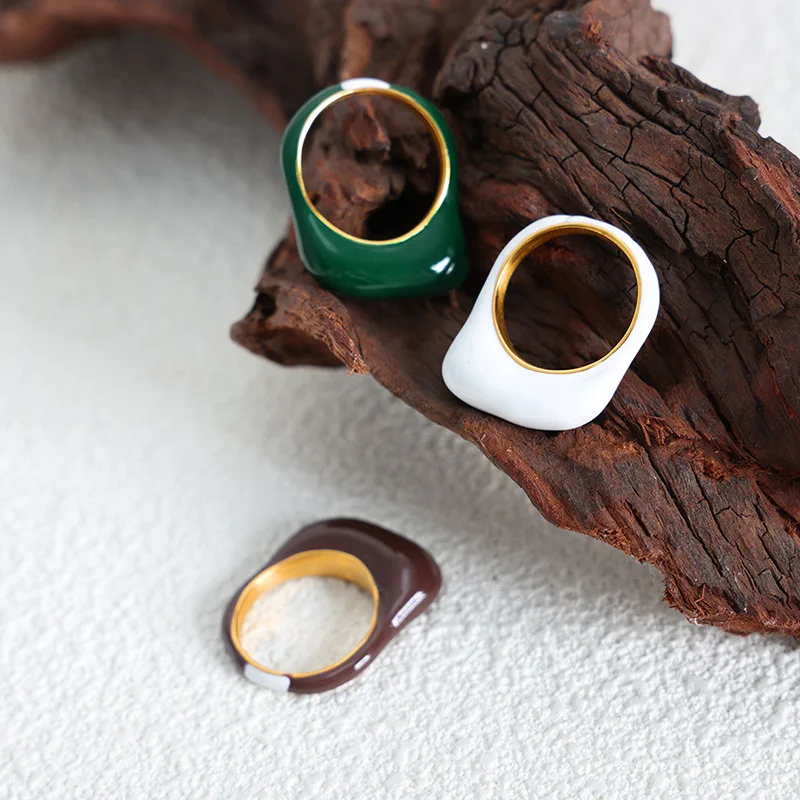 Vibrant Multi-Color Enamel Rings