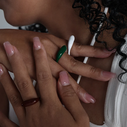 Vibrant Multi-Color Enamel Rings