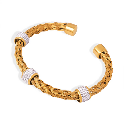 High-End Woven  Gold Plated Bracelet