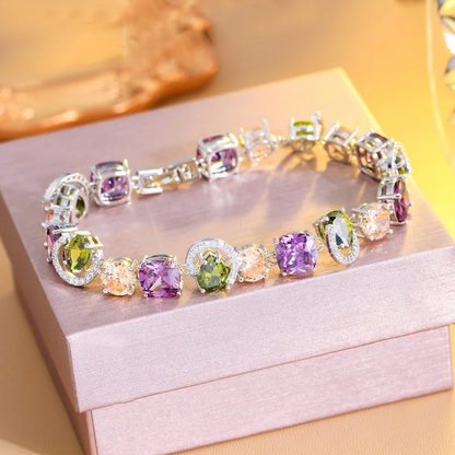 Sparkling CZ Stone Charm Bracelet