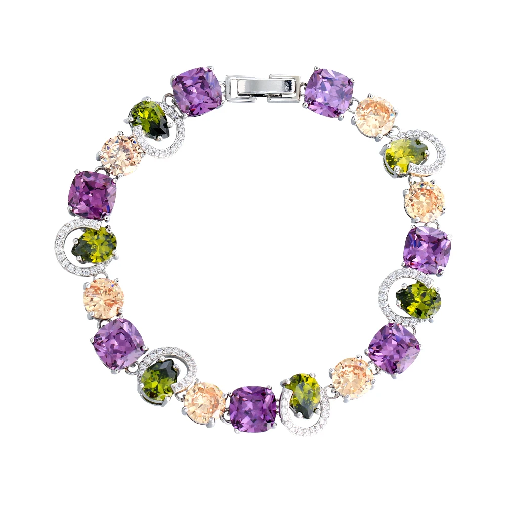 Sparkling CZ Stone Charm Bracelet