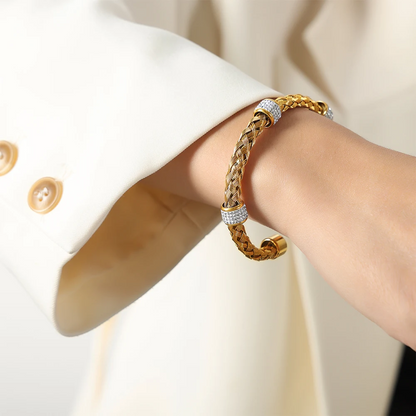 High-End Woven  Gold Plated Bracelet