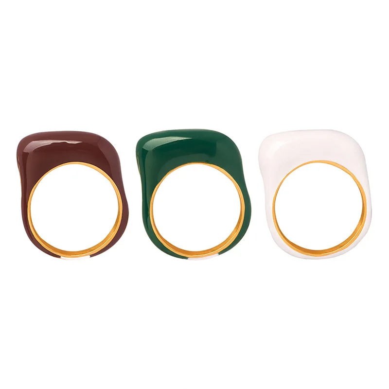 Vibrant Multi-Color Enamel Rings