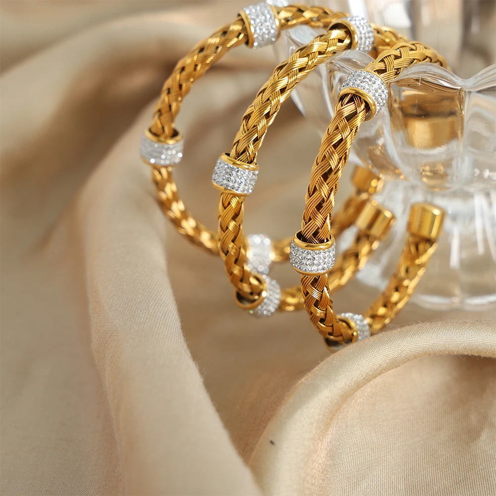 High-End Woven  Gold Plated Bracelet