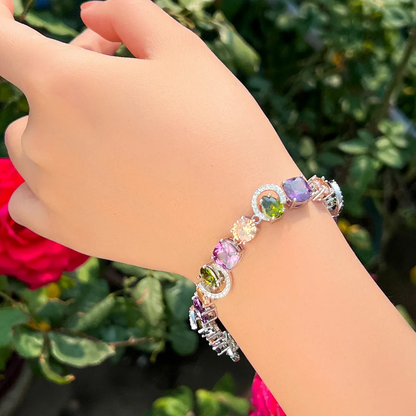 Sparkling CZ Stone Charm Bracelet